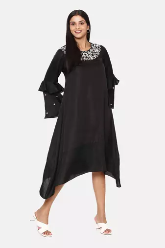 Black Embroidered Dress
