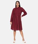 Maroon Cotton Dress
