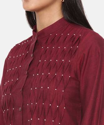Maroon Cotton Dress 2