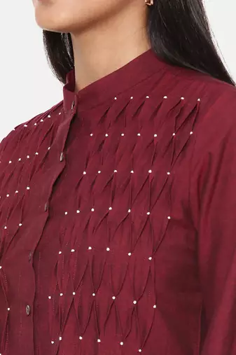 Maroon Cotton Dress