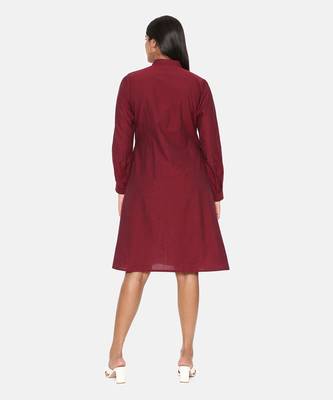 Maroon Cotton Dress 5