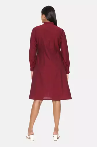 Maroon Cotton Dress