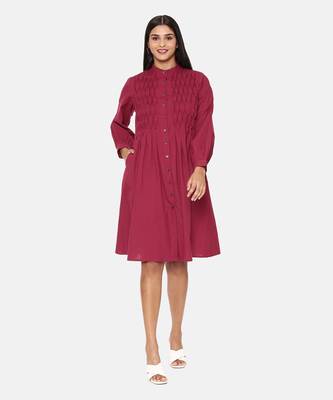 Wine Cotton Dress 1