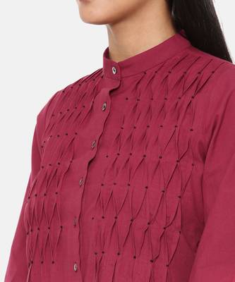 Wine Cotton Dress 2