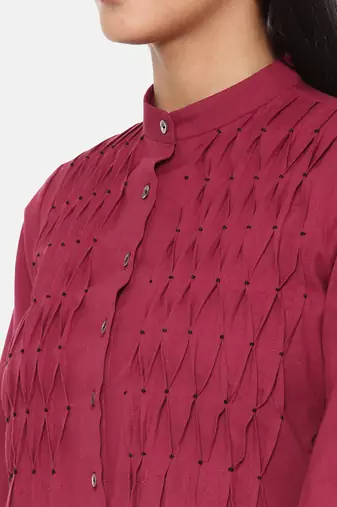 Wine Cotton Dress