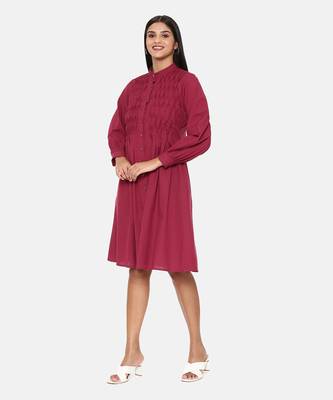Wine Cotton Dress 3