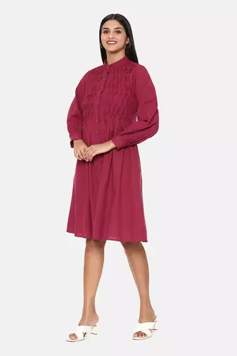 Wine Cotton Dress
