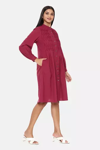 Wine Cotton Dress