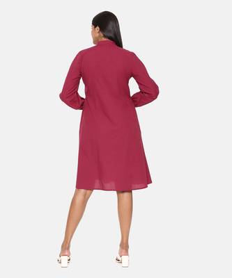 Wine Cotton Dress 5