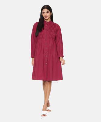 Wine Cotton Dress 6