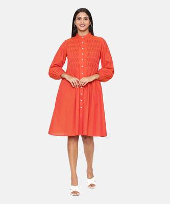 Orange Cotton Dress 1