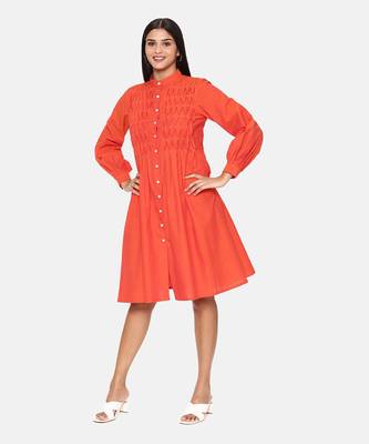 Orange Cotton Dress 3