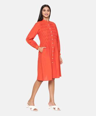 Orange Cotton Dress 4