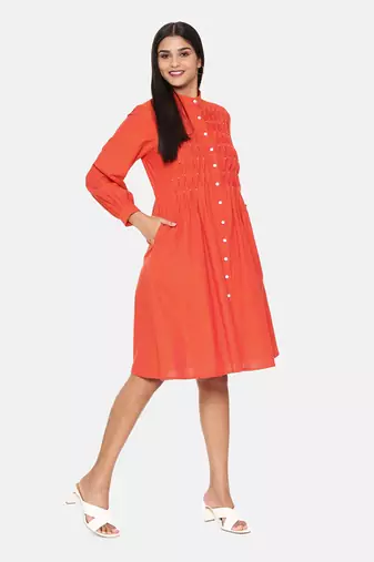 Orange Cotton Dress