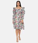 Aqua Printed Musling Dress