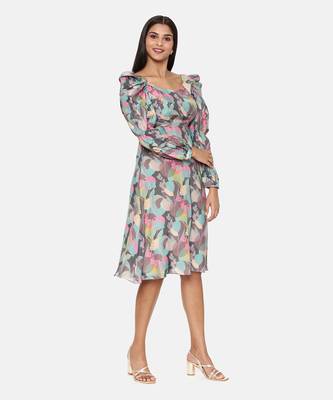 Aqua Printed Musling Dress 4