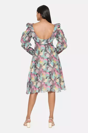 Aqua Printed Musling Dress