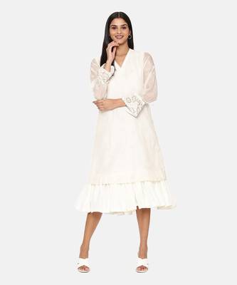 Chanderi Ivory Emb Dress 6
