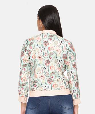 Aqua Printed Bomber Jacket 6
