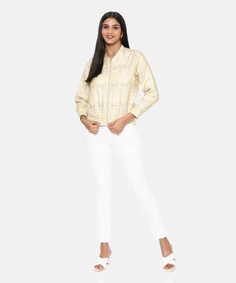 Gold Emb Silk Bomber Jacket 1