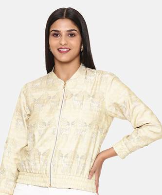 Gold Emb Silk Bomber Jacket 2