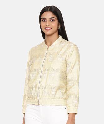 Gold Emb Silk Bomber Jacket 4