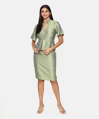 Green Silk Jaquard Cord Set 1