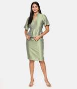 Green Silk Jaquard Cord Set