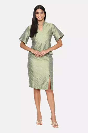 Green Silk Jaquard Cord Set