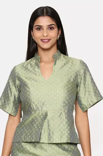 Green Silk Jaquard Cord Set
