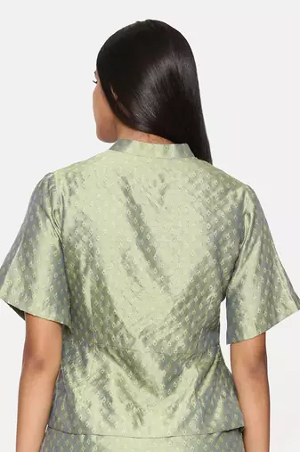 Green Silk Jaquard Cord Set