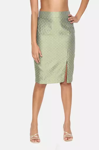 Green Silk Jaquard Cord Set