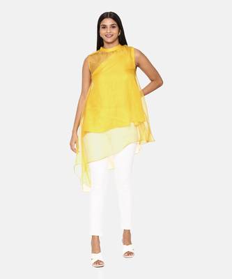 Yellow Organza Silk Top 1
