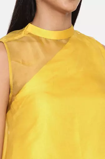 Yellow Organza Silk Top