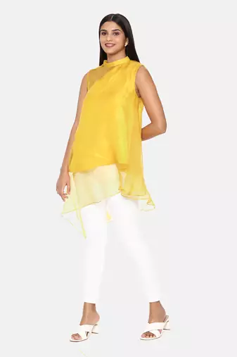 Yellow Organza Silk Top