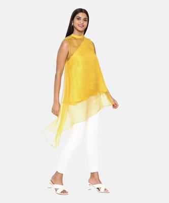 Yellow Organza Silk Top 4