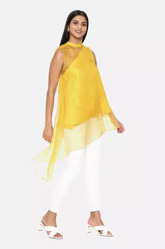 Yellow Organza Silk Top