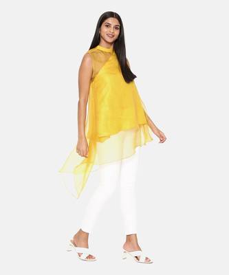 Yellow Organza Silk Top 6