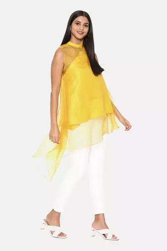 Yellow Organza Silk Top