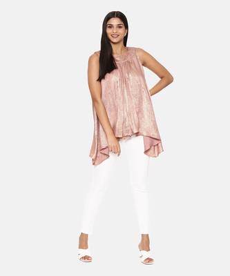Pink Gold Foil Print Top 1