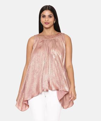 Pink Gold Foil Print Top 2
