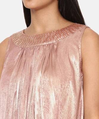Pink Gold Foil Print Top 3
