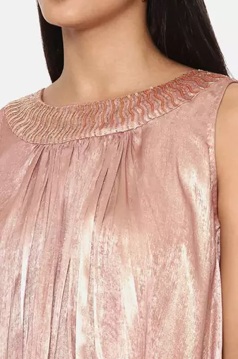 Pink Gold Foil Print Top