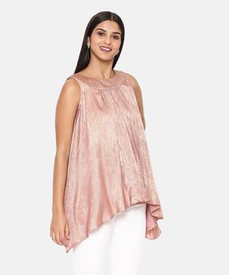 Pink Gold Foil Print Top 5