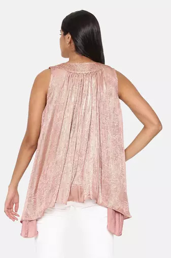 Pink Gold Foil Print Top