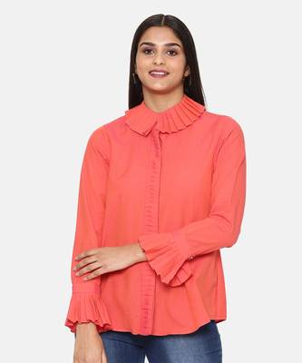 Orange Cotton Short Shirt 2