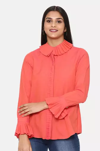 Orange Cotton Short Shirt