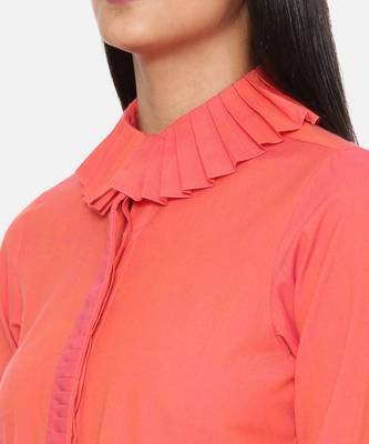 Orange Cotton Short Shirt 3