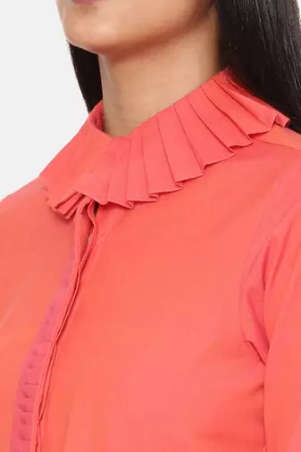 Orange Cotton Short Shirt