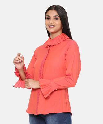 Orange Cotton Short Shirt 4